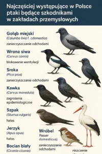 Ptaki powodujące problemy zakładach przemysłowych