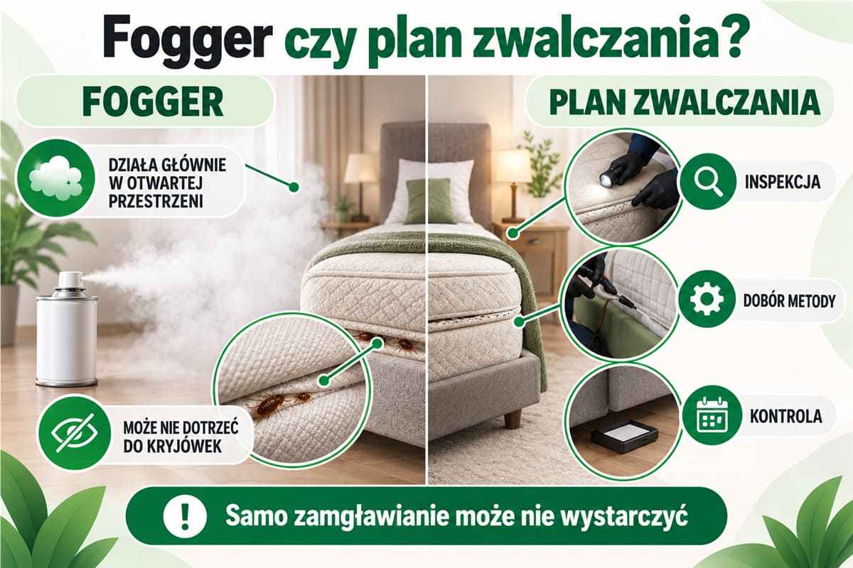 Porównanie działania foggera z planem profesjonalnego zwalczania pluskiew