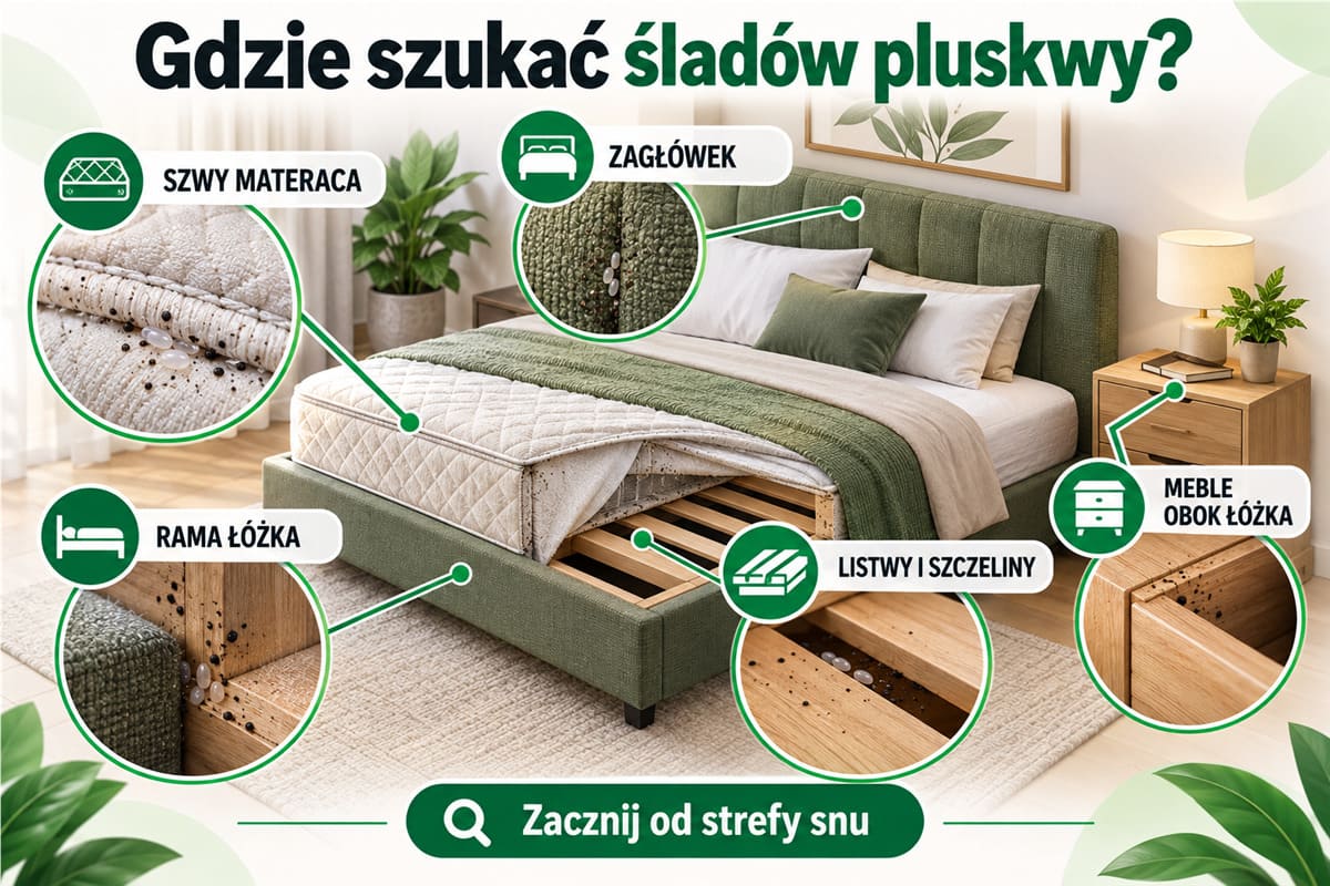 Miejsca, w których warto szukać śladów pluskwy domowej Miejsca, w których warto szukać śladów pluskwy domowej