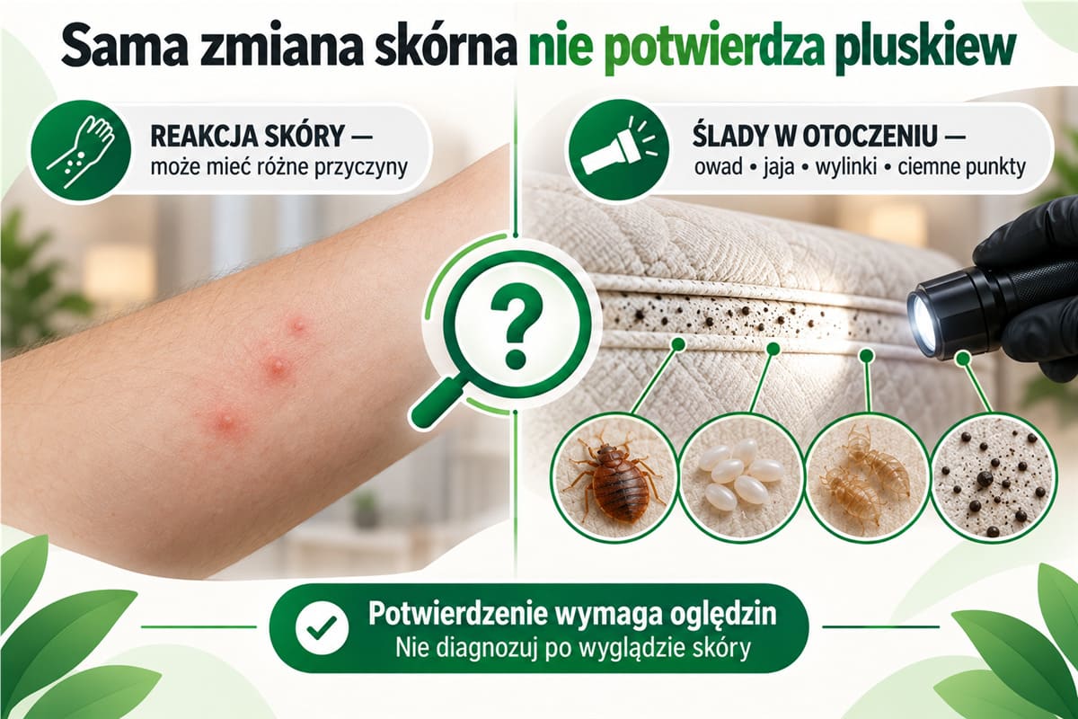Dlaczego sama zmiana skórna nie potwierdza obecności pluskiew
