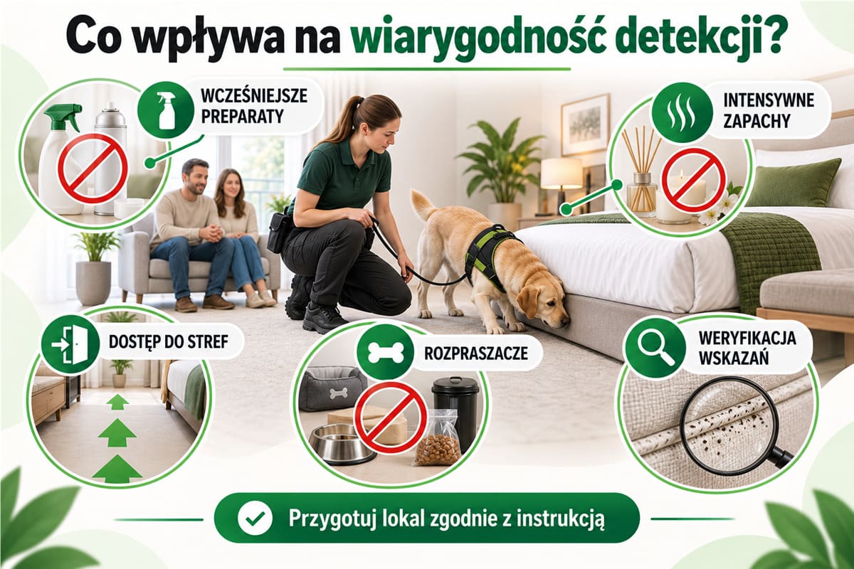 Warunki potrzebne do wiarygodnej detekcji pluskiew przez psa